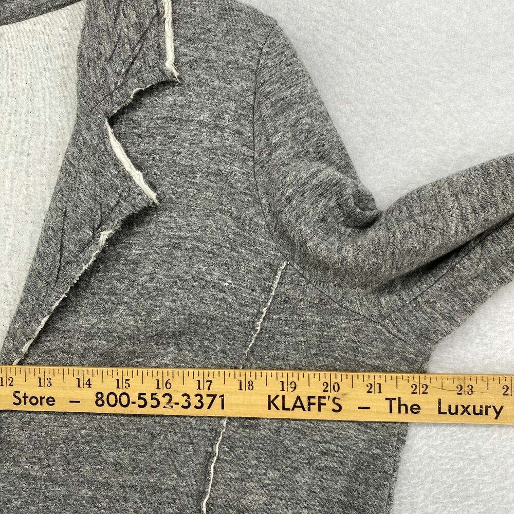 EILEEN FISHER Jacket PL Double Knit Jersey Cotton Raw Trim Button Up Blazer Gray - Picture 10 of 15